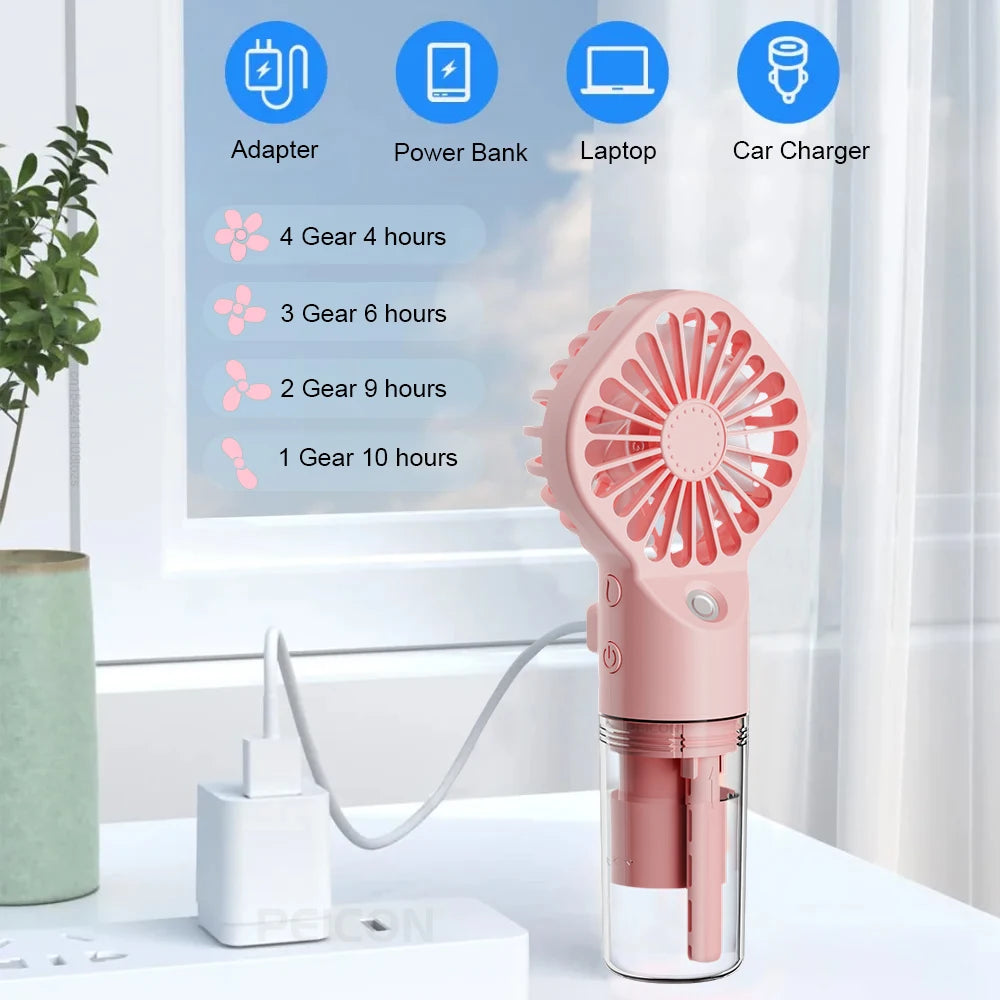 Ventilador Humidificador Portátil con Spray