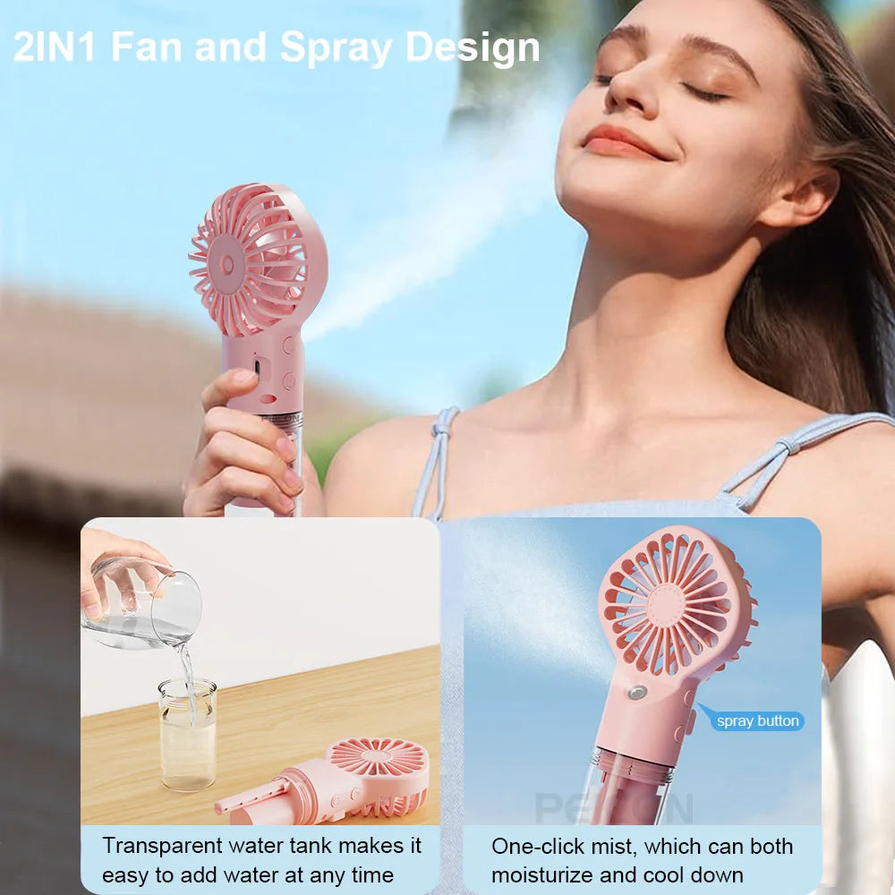 Ventilador Humidificador Portátil con Spray